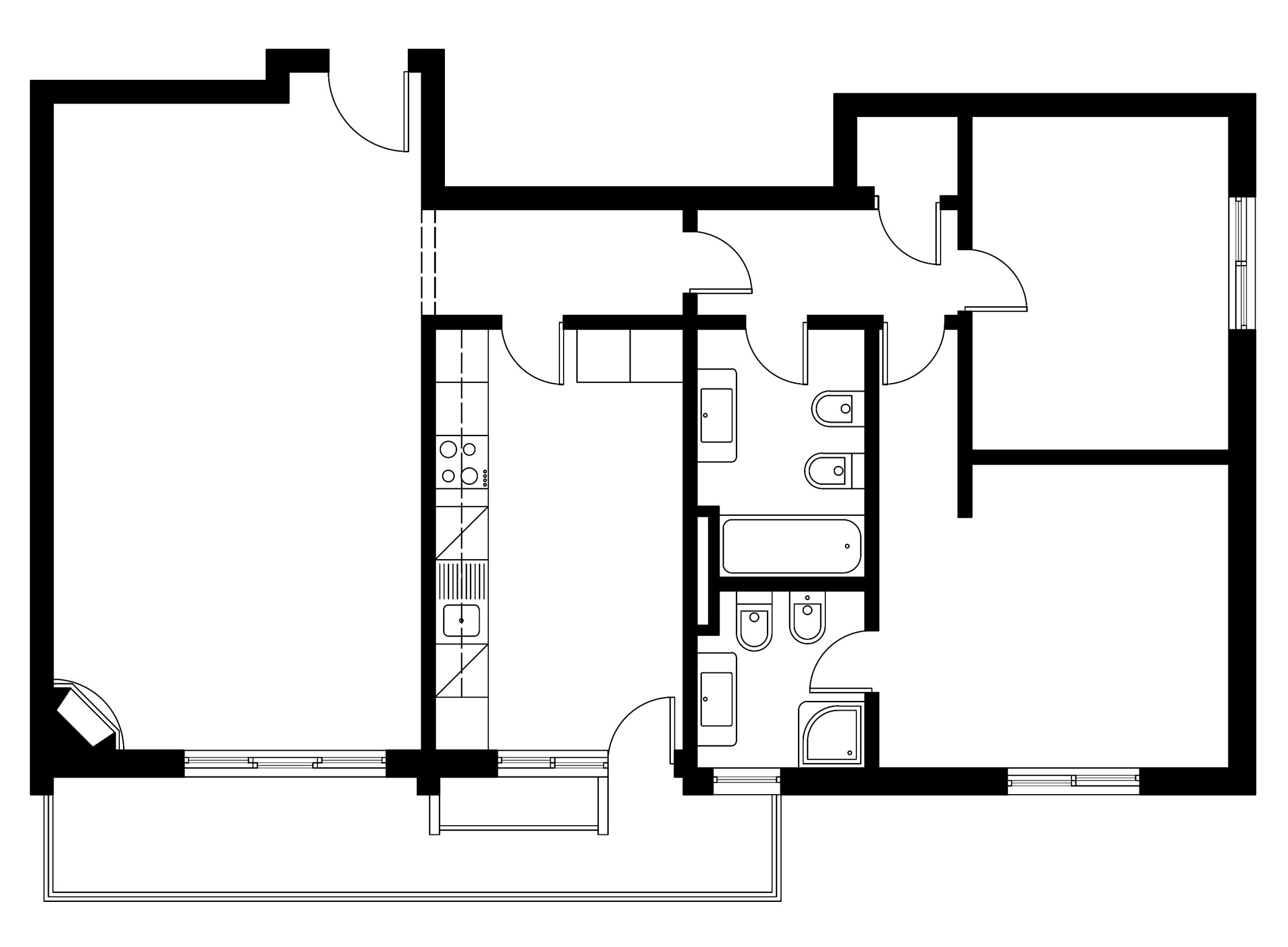 2D Grundriss Schwarz