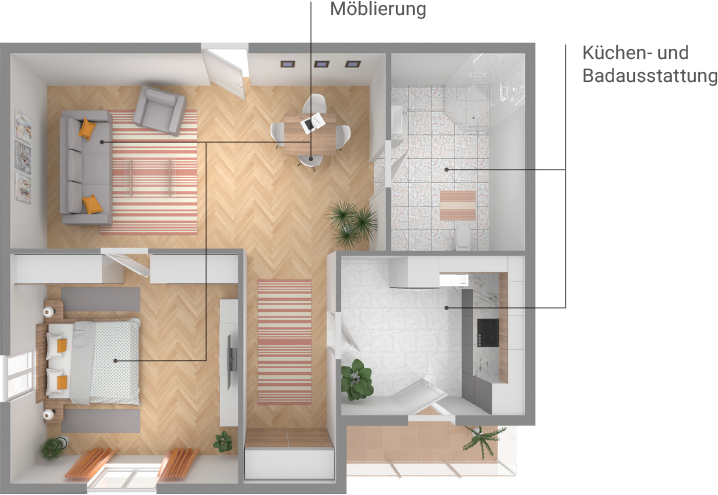 3D Grundriss Klassik