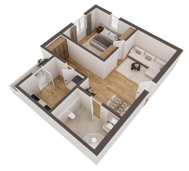 3D Grundriss 3D Kompakt Style 3 Ansicht 2