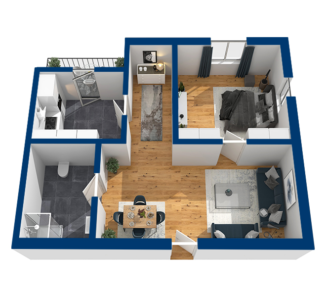 3D Grundriss 3D Premium Style 2 Marine Ansicht 1