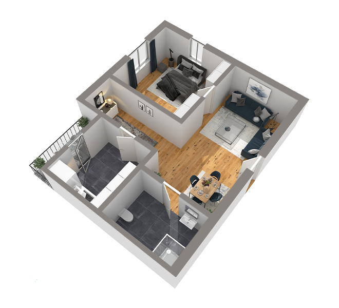 3D Grundriss 3D Premium Style 2 Ansicht 2