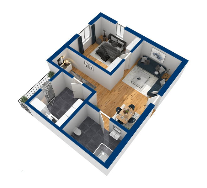3D Grundriss 3D Premium Style 2 Marine Ansicht 2