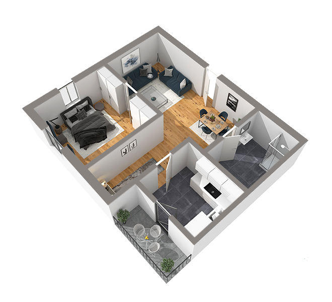 3D Grundriss 3D Premium Style 2 Ansicht 4