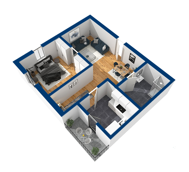 3D Grundriss 3D Premium Style 2 Marine Ansicht 4