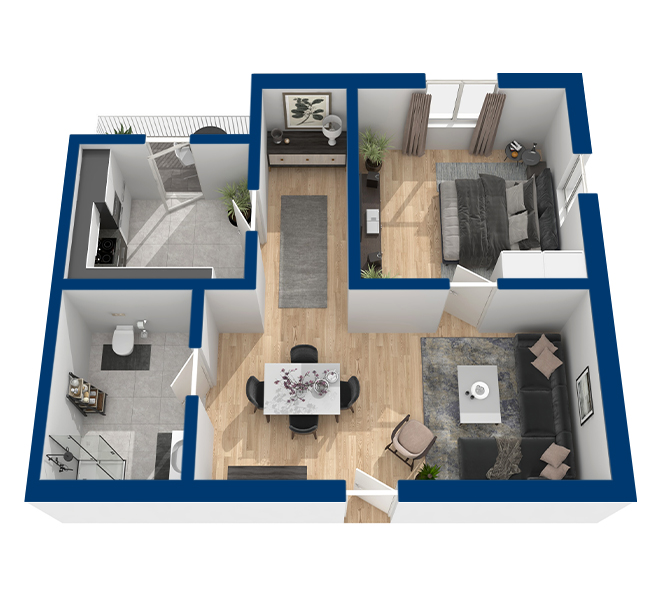 3D Grundriss 3D Premium Style 1 Marine Ansicht 1