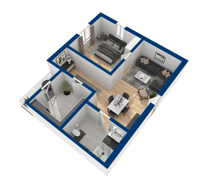 3D Grundriss 3D Premium Style 1 Marine Ansicht 2