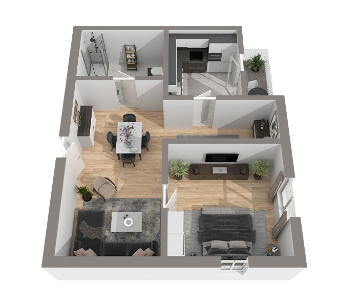 3D Grundriss 3D Premium Style 1 Grau Ansicht 7