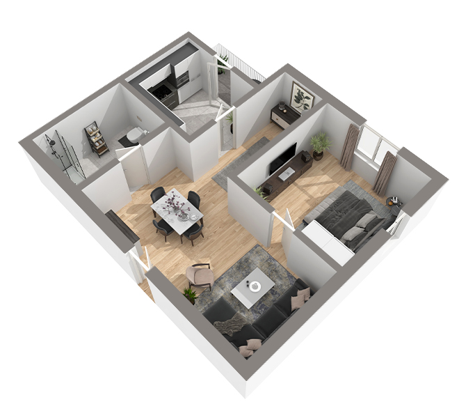 3D Grundriss 3D Premium Style 1 Grau Ansicht 8