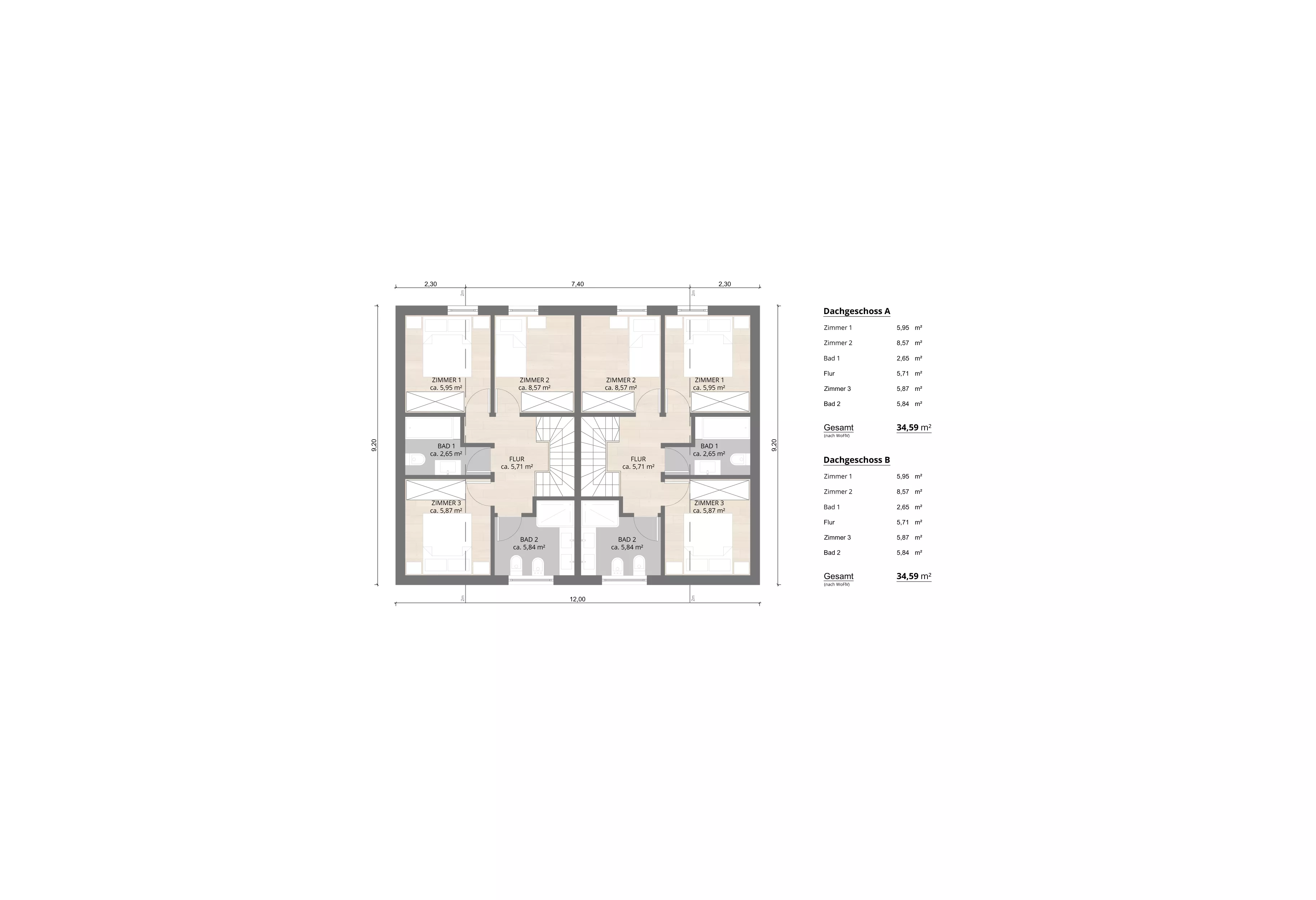 Doppelhaus GB07, Dachgeschoss