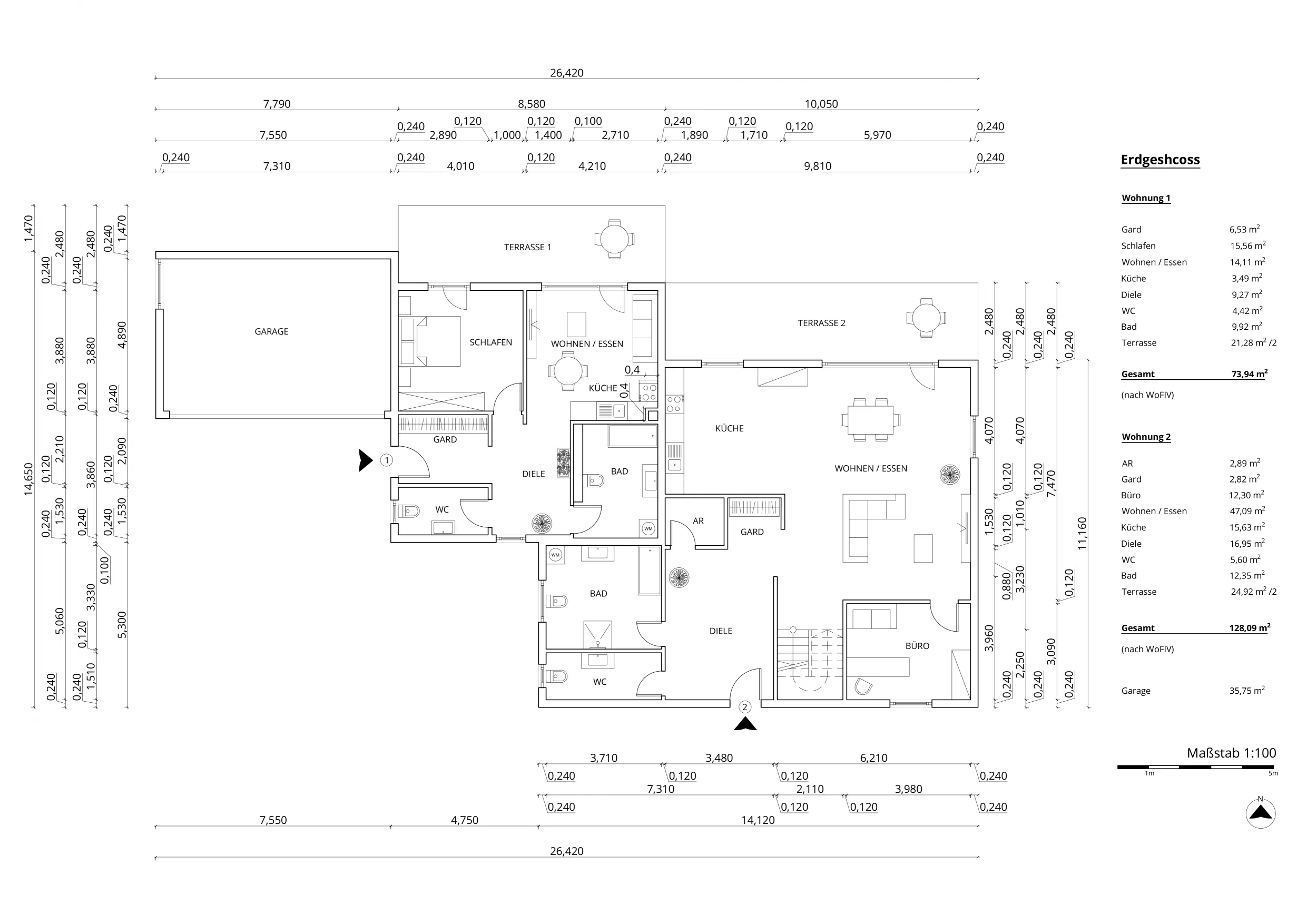 Haus mit Einliegerwohnung GB05, Erdgeschoss