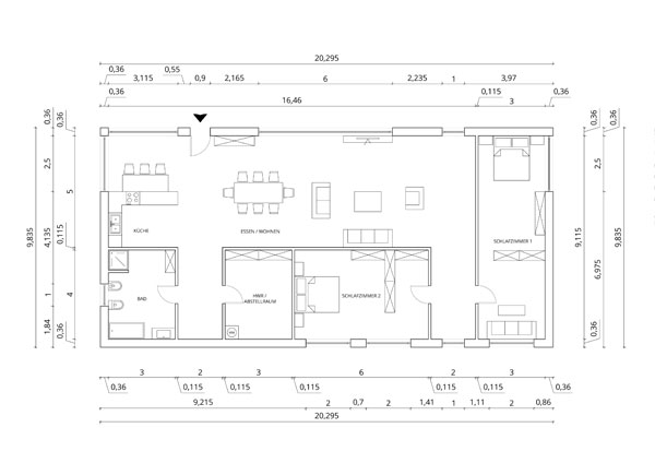 Bemaßter Grundriss 4