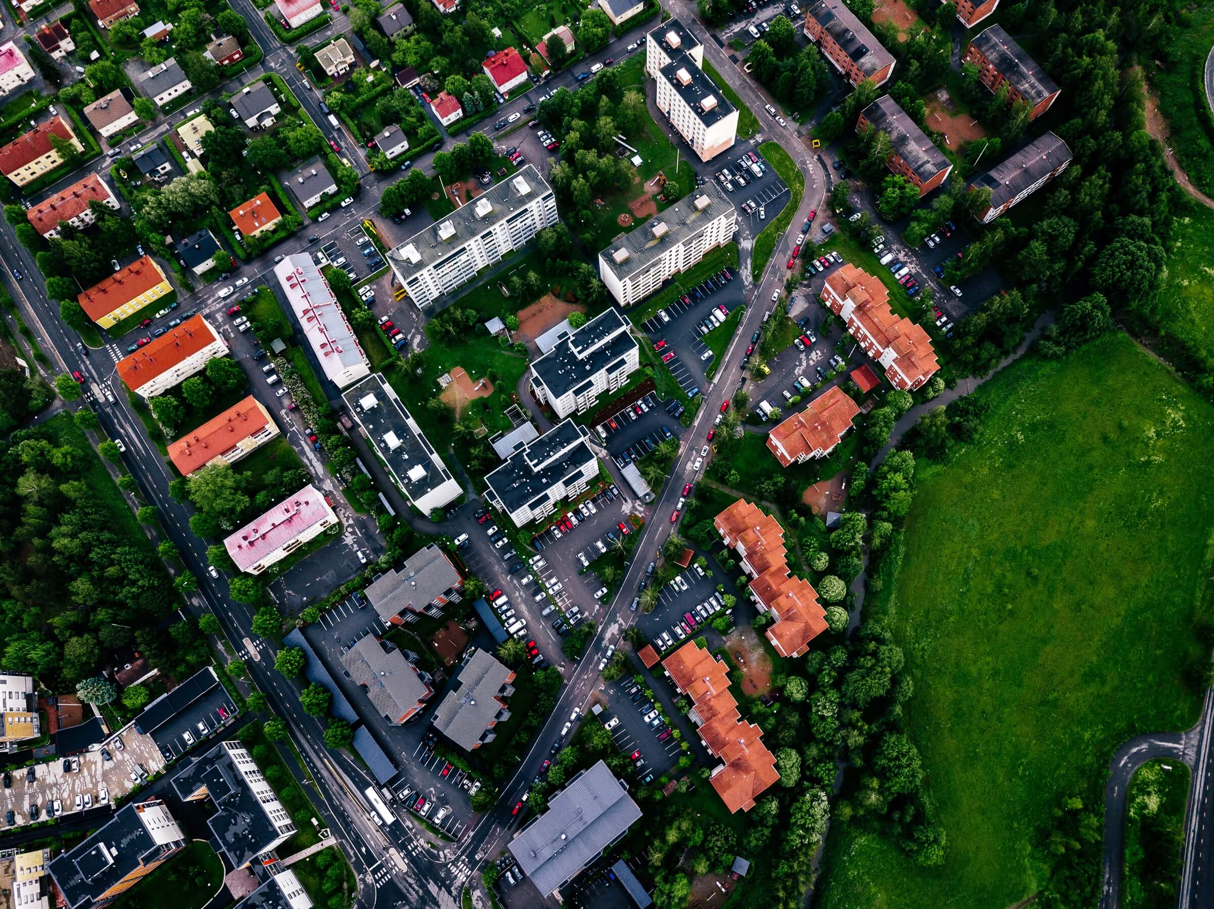 Urbanes Beispiel der Umsetzung eines Flächennutzungsplans