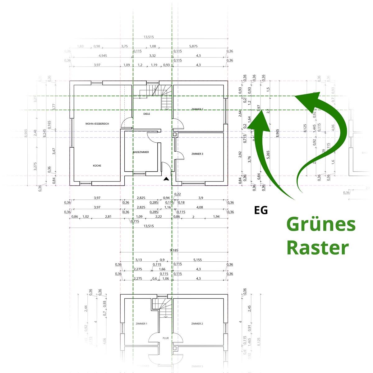 Vergleichsdatei - Grünes Raster